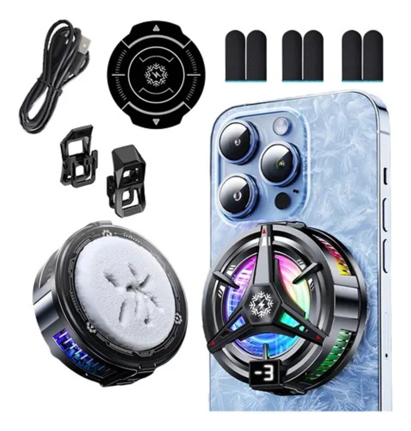 Ventilador Para Celular Con Led Enfriador De Celular Usb Blanco image number null