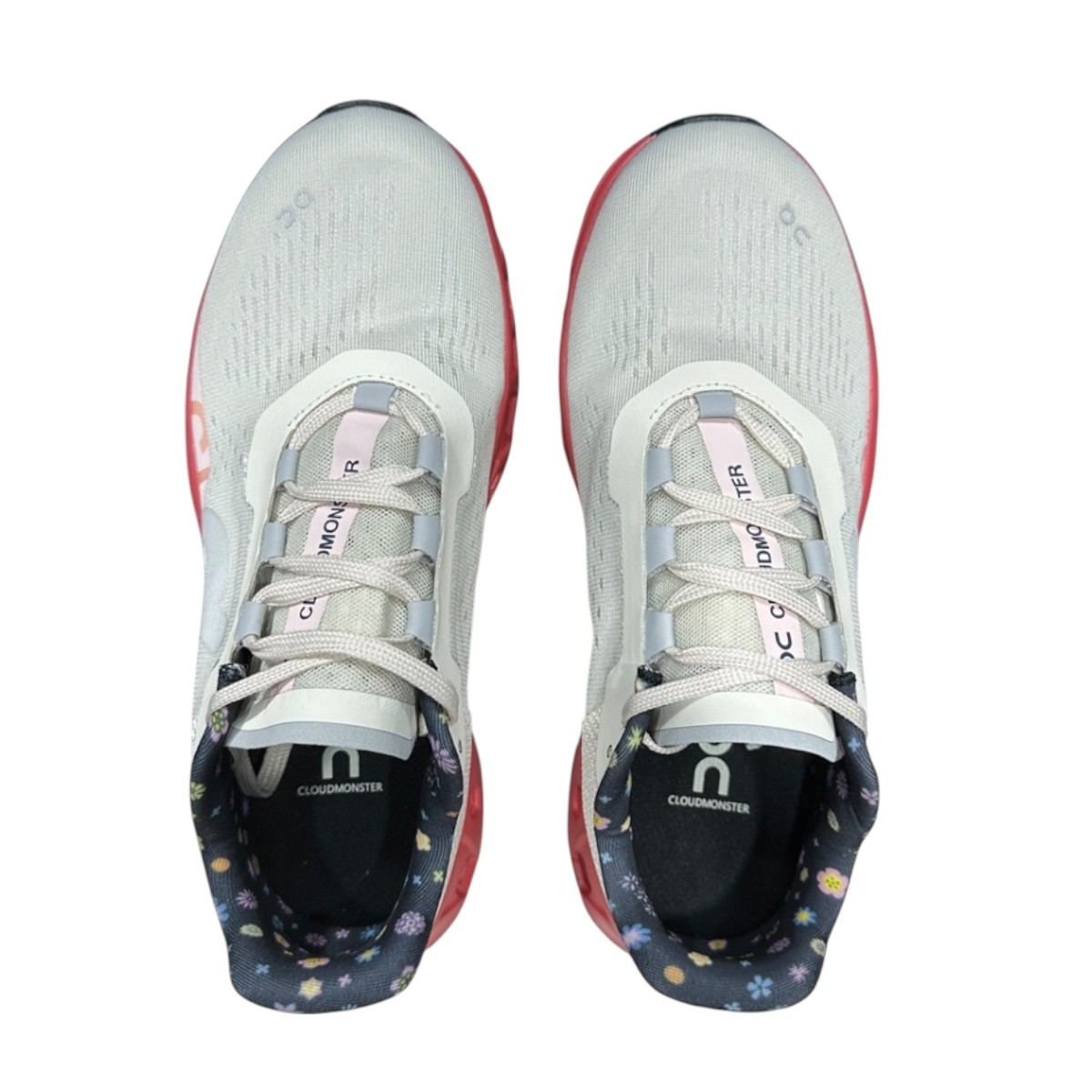 Tenis On Cloud Cloudmonster para mujer color blanco con suela de goma rosa talla 24 cm image number null
