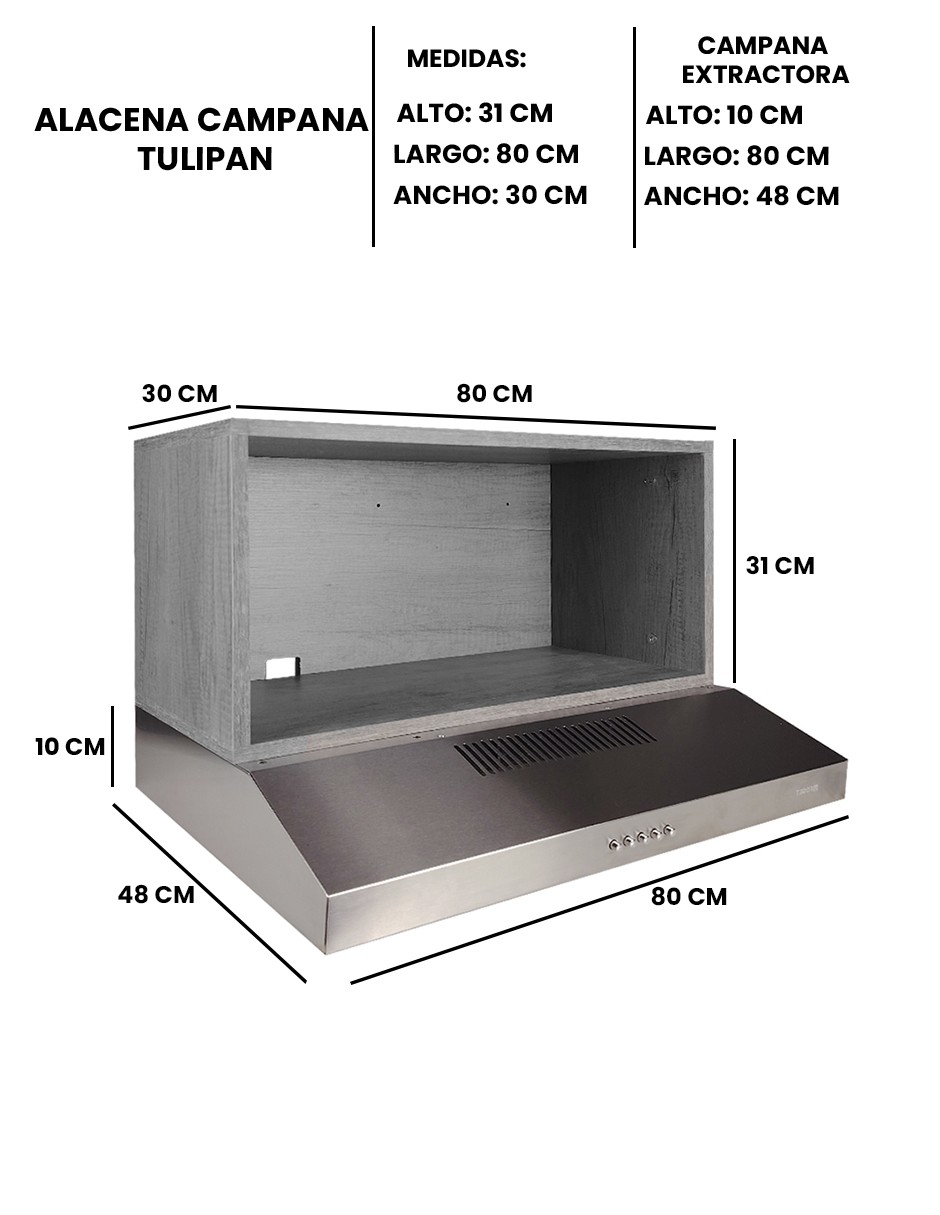 Campana Extractora De Cocina TULIPAN Con Alacena image number null
