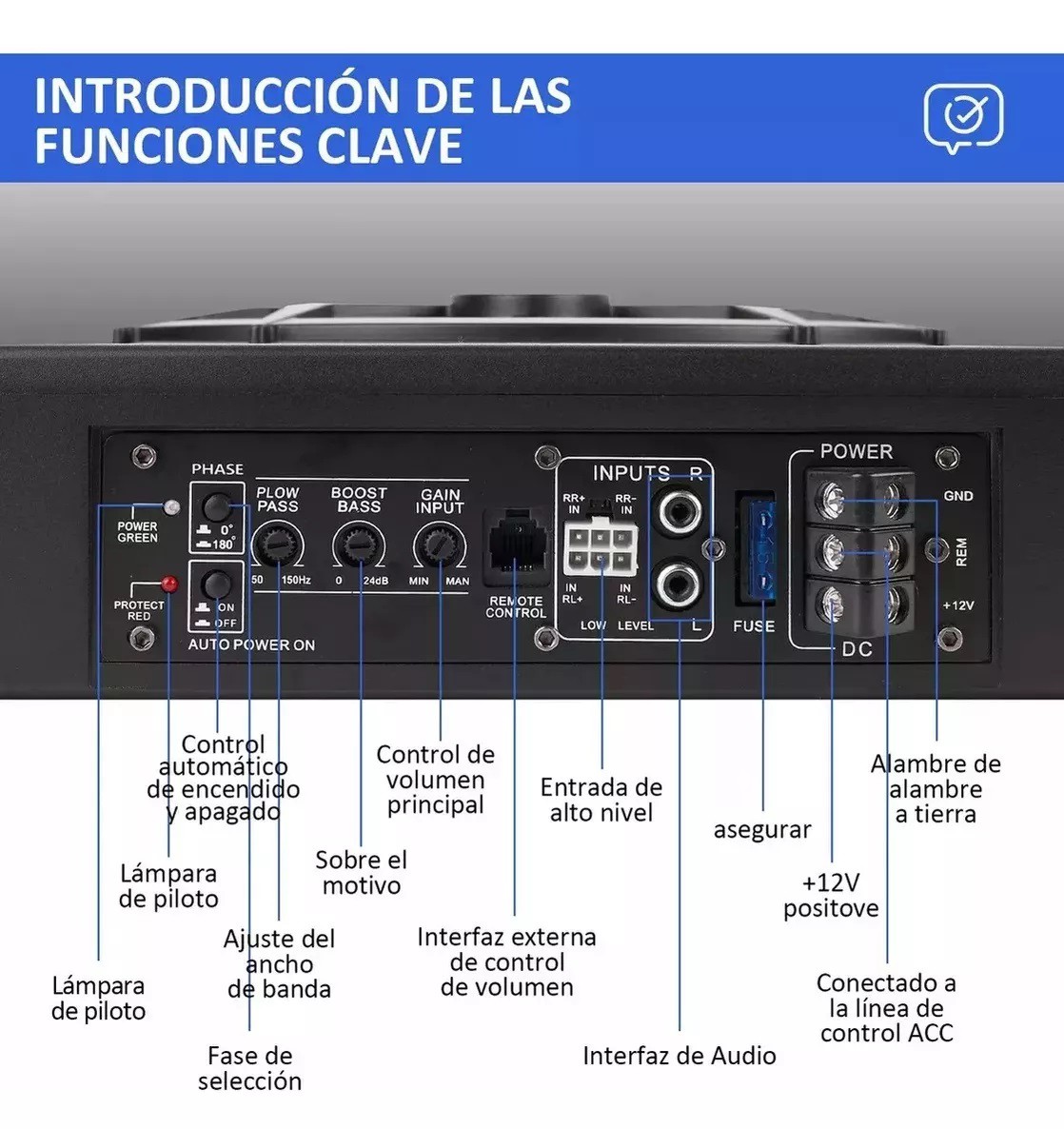 Subwoofer Amplificado 10 Pulgadas Bocinas Para Carros image number null