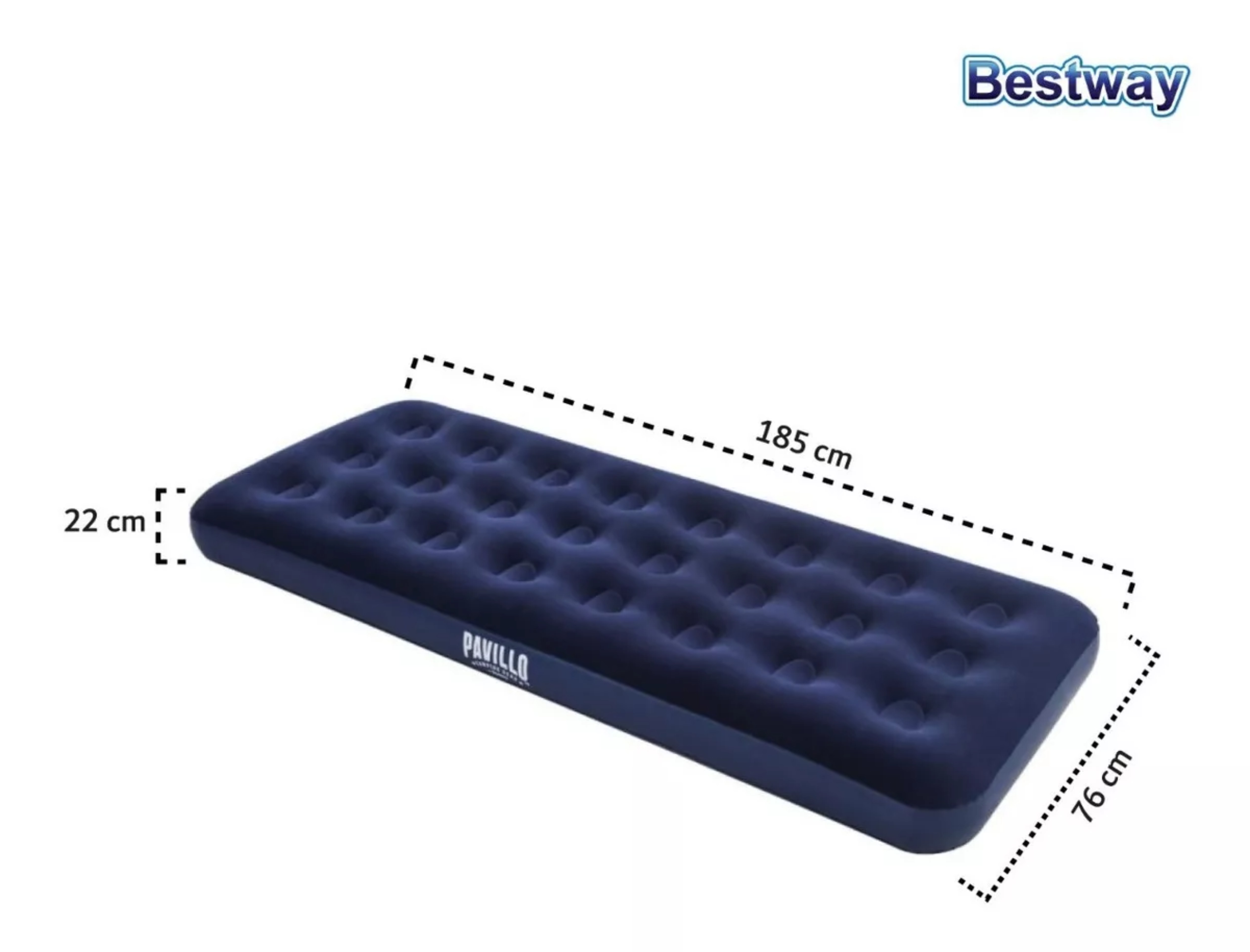 Colch&oacute;n inflable Bestway 67000 color azul hasta 150kg de 76cm x 185cm x 22cm. image number null