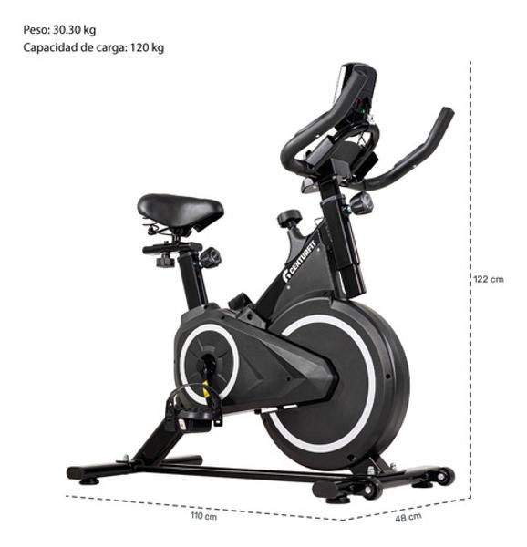 Bicicleta Spinning Fija Estacionaria Fitness Monitor Pulso Centurfit image number null