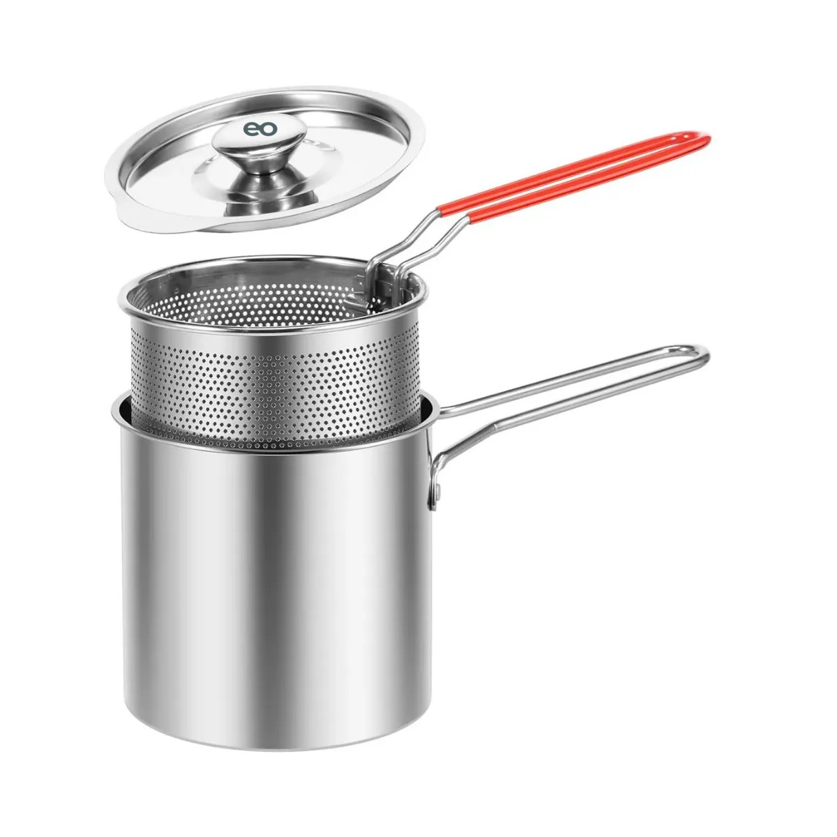 1.2l Mini Freidora De Acero Inoxidable 304 Con Tapa/clip/rejilla image number null