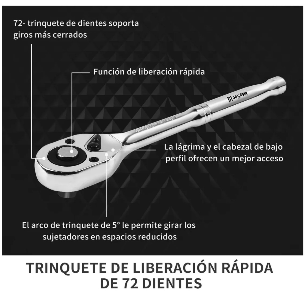 Juego De Trinquetes Matracas De 1/2, 3/8 Y 1/4 Llaves, Plateado image number null