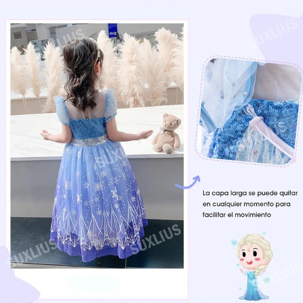 Vestido De Princesa De Elsa, Disfraz De Frozen 2 Dise&ntilde;o para Ni&ntilde;a, Ropa De Halloween, Fiesta o Cosplay, Cumplea&ntilde;os image number null