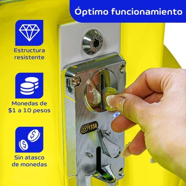 Maquina Garra Peluches Mini Doll Caza Luz Led Sonido Audiotek Amarillo image number null