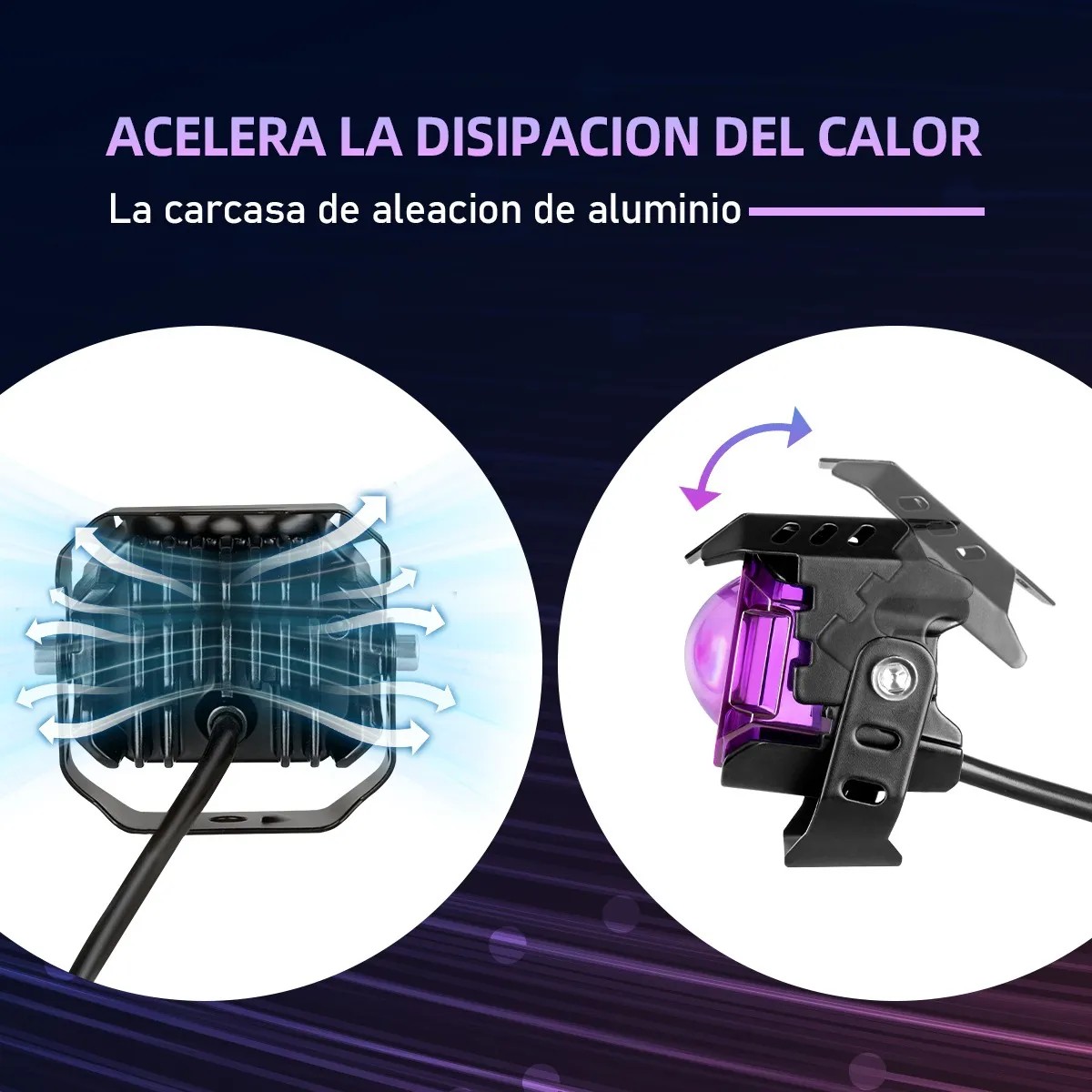 Par Faros Luces Led Auxiliares 120w Lupa Estrobo Para Moto image number null
