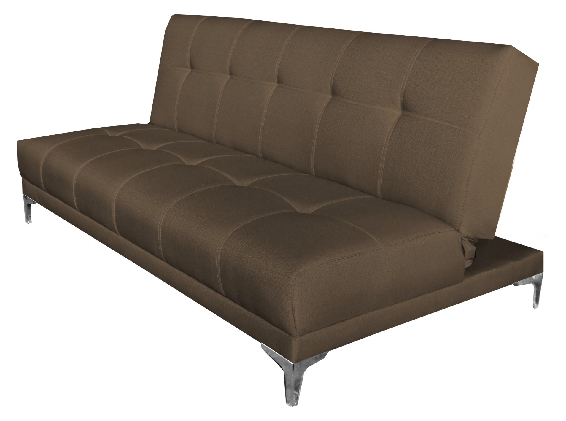 Sofa Cama Reclinable El Bazar Store Karla Chocolate Lino Futon 3 posiciones Abotonado Sala image number null