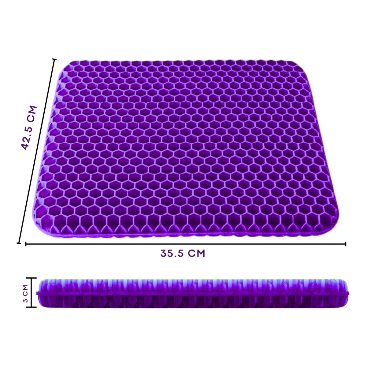 Cojin Gel Silicon Panal Color Morado Dise&ntilde;o de la tela Lisa image number null