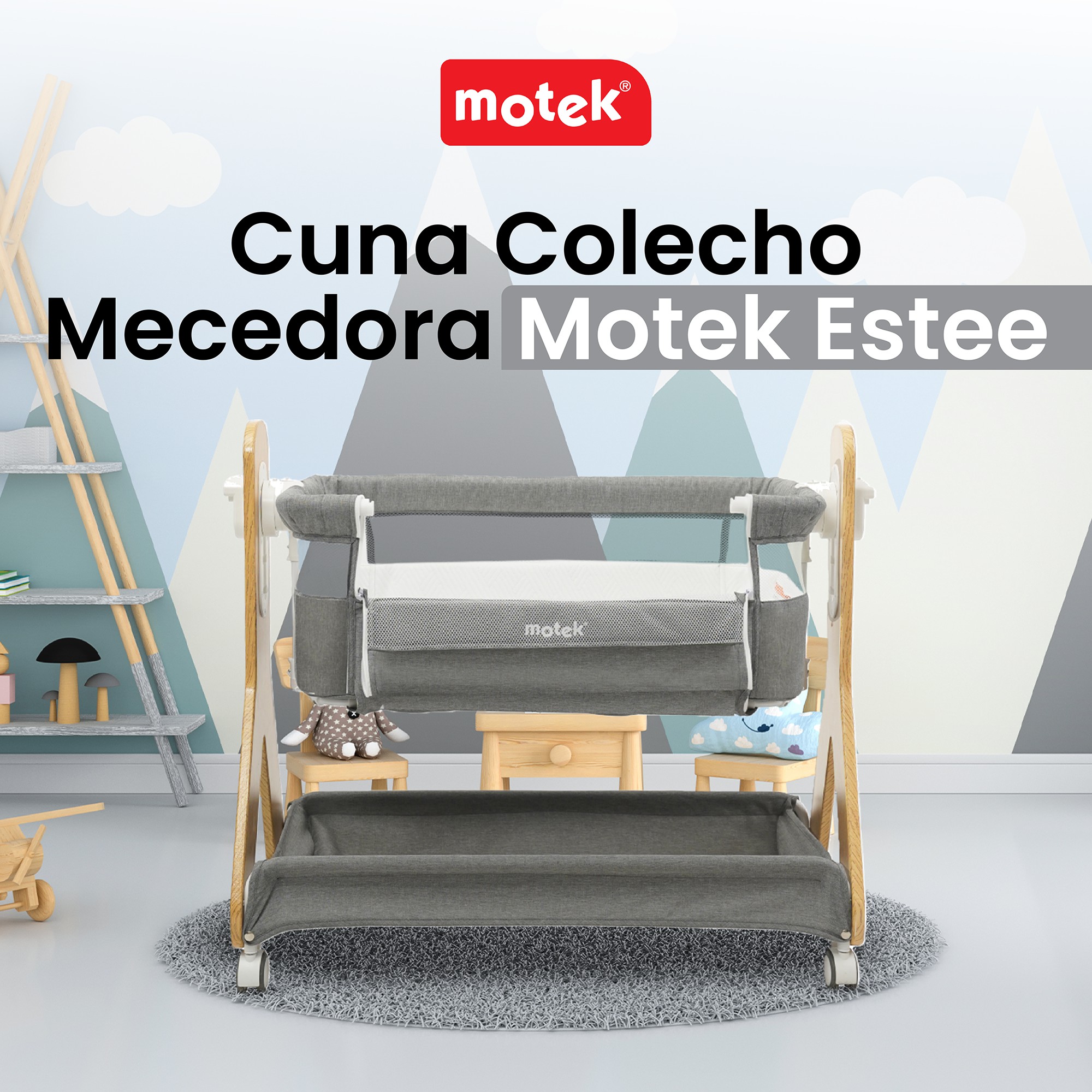Cuna Colecho Motek Estee Bebe Mecedora Mosquitero Deluxe image number null
