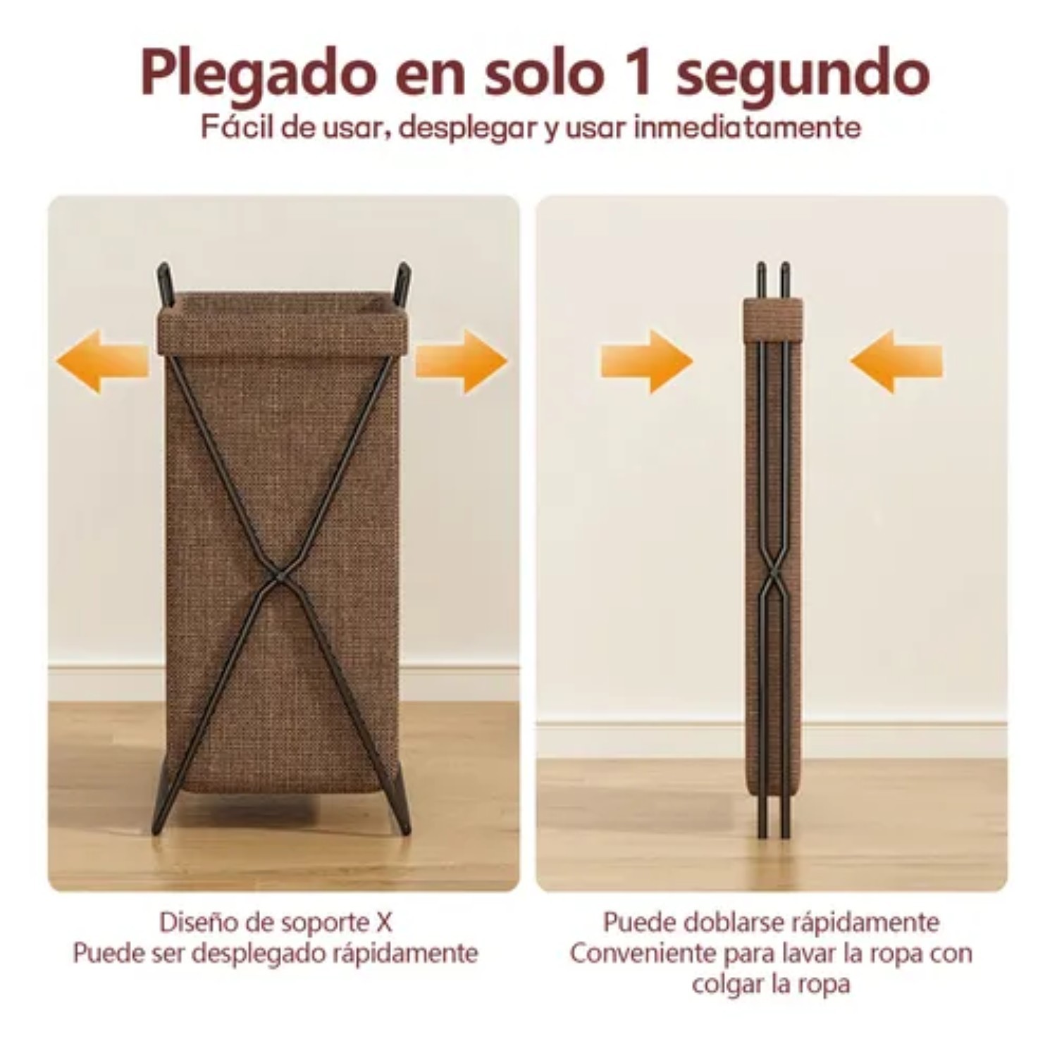 Cestos De Ropa Estilo Japon&eacute;s Sucia Extra Grande Marron Oscuro image number null