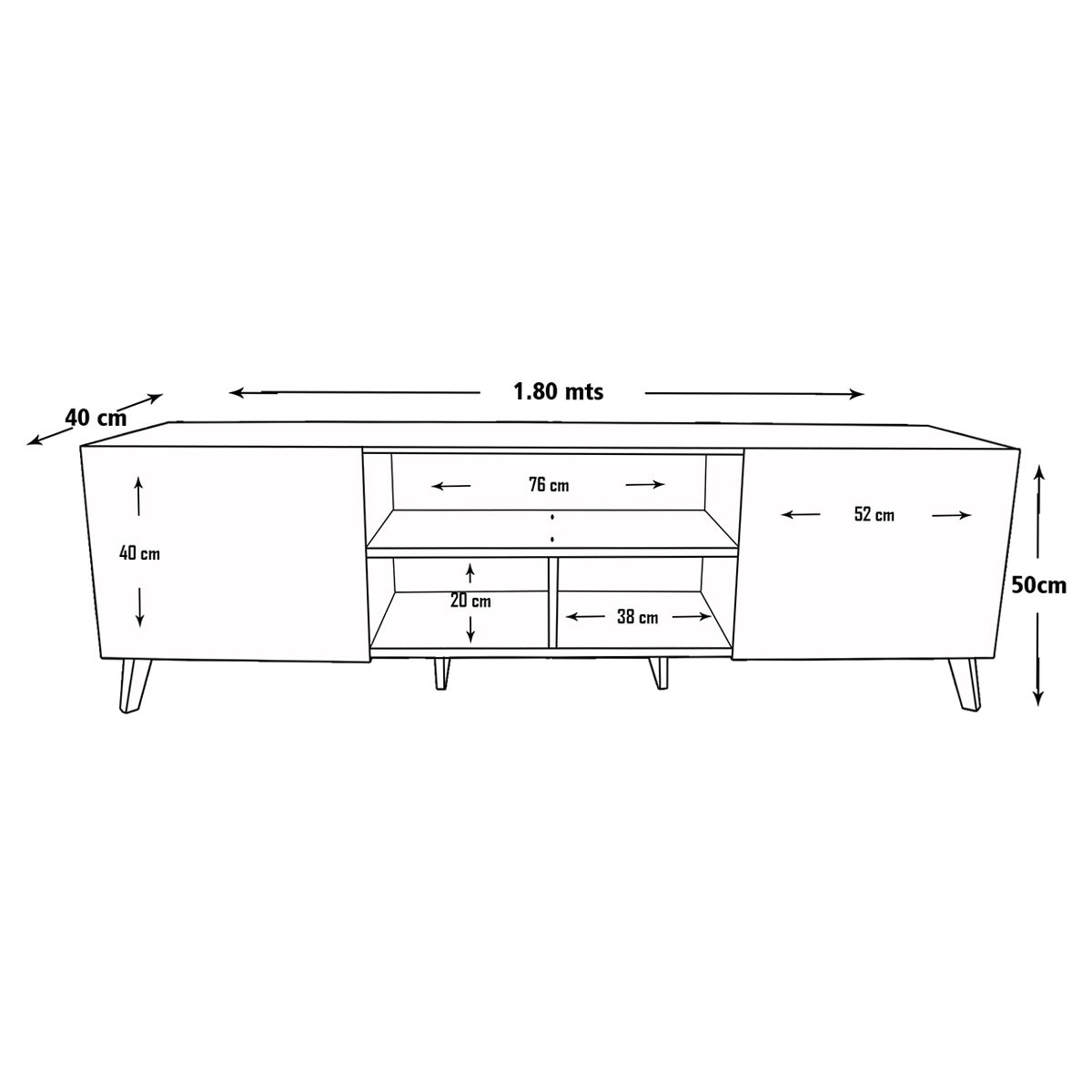 Mueble para TV de 80" Europa Moderno y Minimalista Hogare Negro image number null
