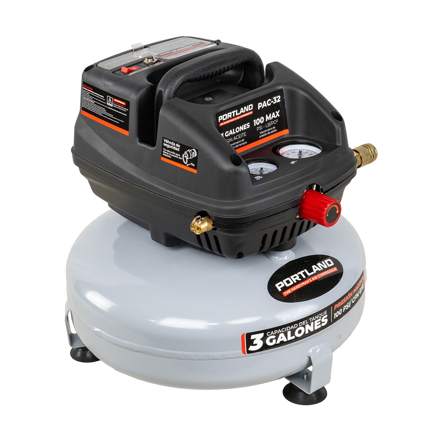 Kit Mini Compresor De Aire El&eacute;ctrico Portland 1/2 Hp 11 Litros C/Manguera y Soplador &ndash; PAC-32 image number null