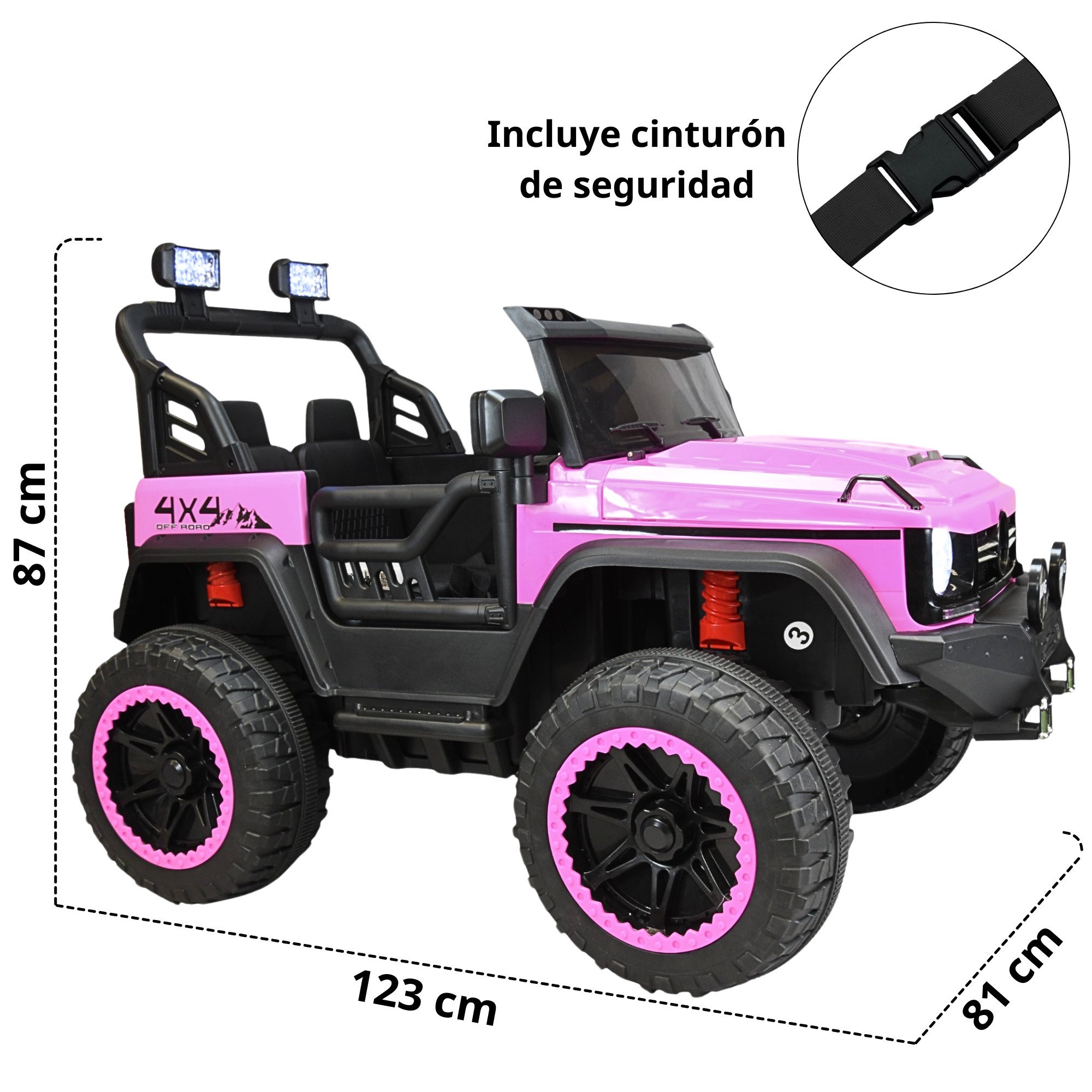 Montable El&eacute;ctrico Camioneta 4x4 para Ni&ntilde;os Control Remoto 12v - Rosa image number null