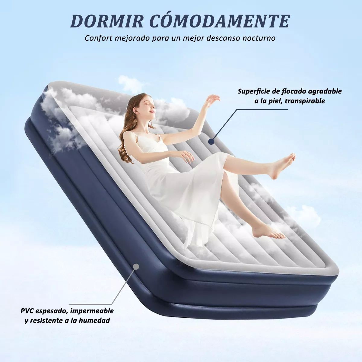 Colchon Inflable Queen Size Con Bomba El&eacute;ctrica Incluida image number null