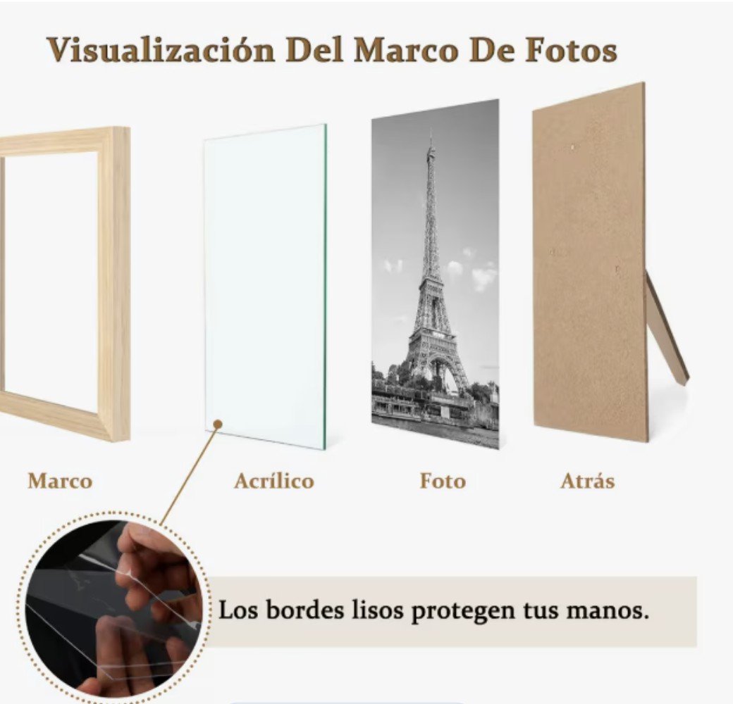 Portarretratos Cuadros Decorativos Marco De Fotos Pared 10ps Modelo Caf&eacute; image number null