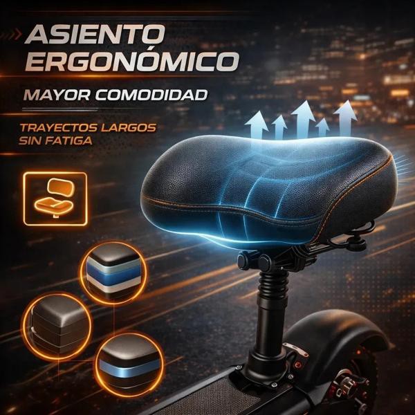 Scooter Electrico Con Asiento Luz Led Alarma Usb 48 Km/h image number null
