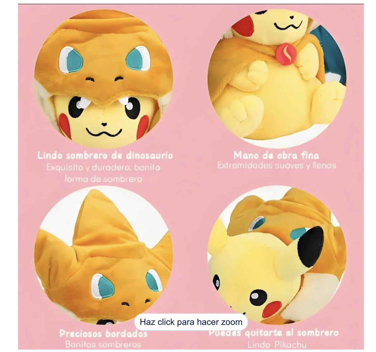 Peluche Pikachu con Disfraz de Charizard Modelo Naranja image number null