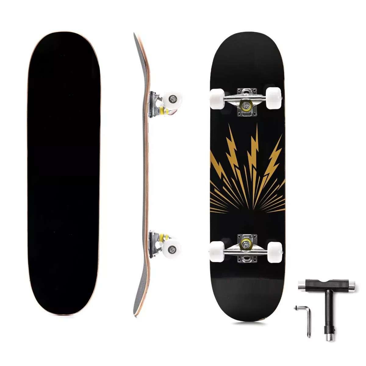Patineta Profesional De Madera Rusa Ruedas Rayos image number null