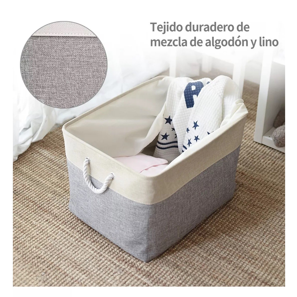 Set Canastas Organizadoras Plegables Con Asas 3 Pzas. image number null