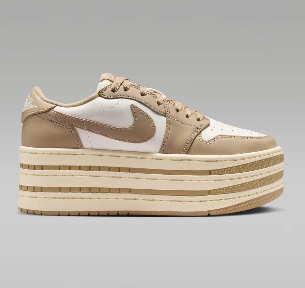 Tenis Air Jordan 1 Triple Stack Caqui/beige Mujer Tallas #24 al #26 image number null