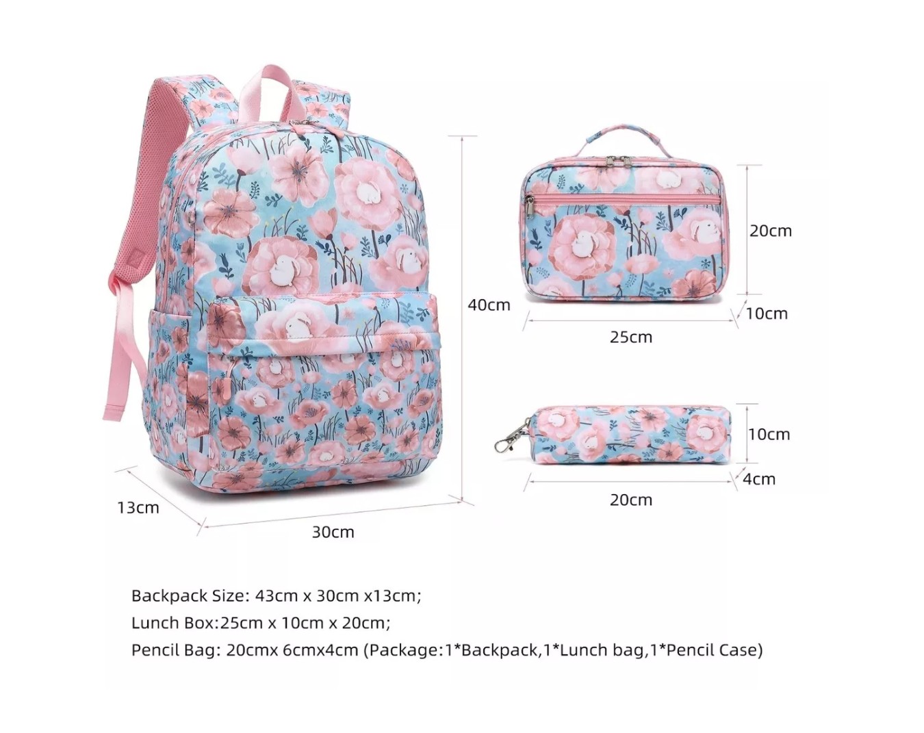 ml 3pcs Mochila Escolar Para Ni&ntilde;as Con Estuche Para L&aacute;pices. image number null