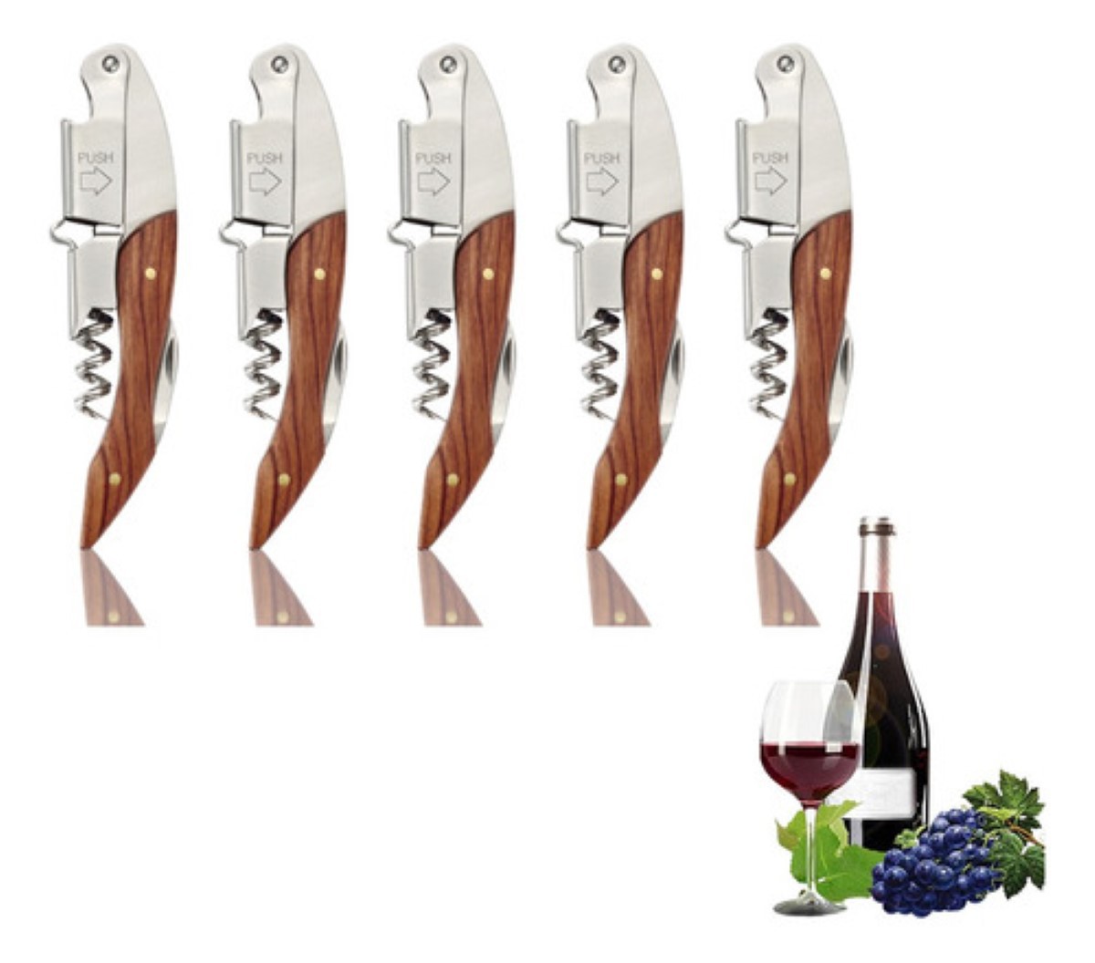 Sacacorchos Profesional Descorchador Destapador Vinos 5 Pzs CAFE CLARO image number null