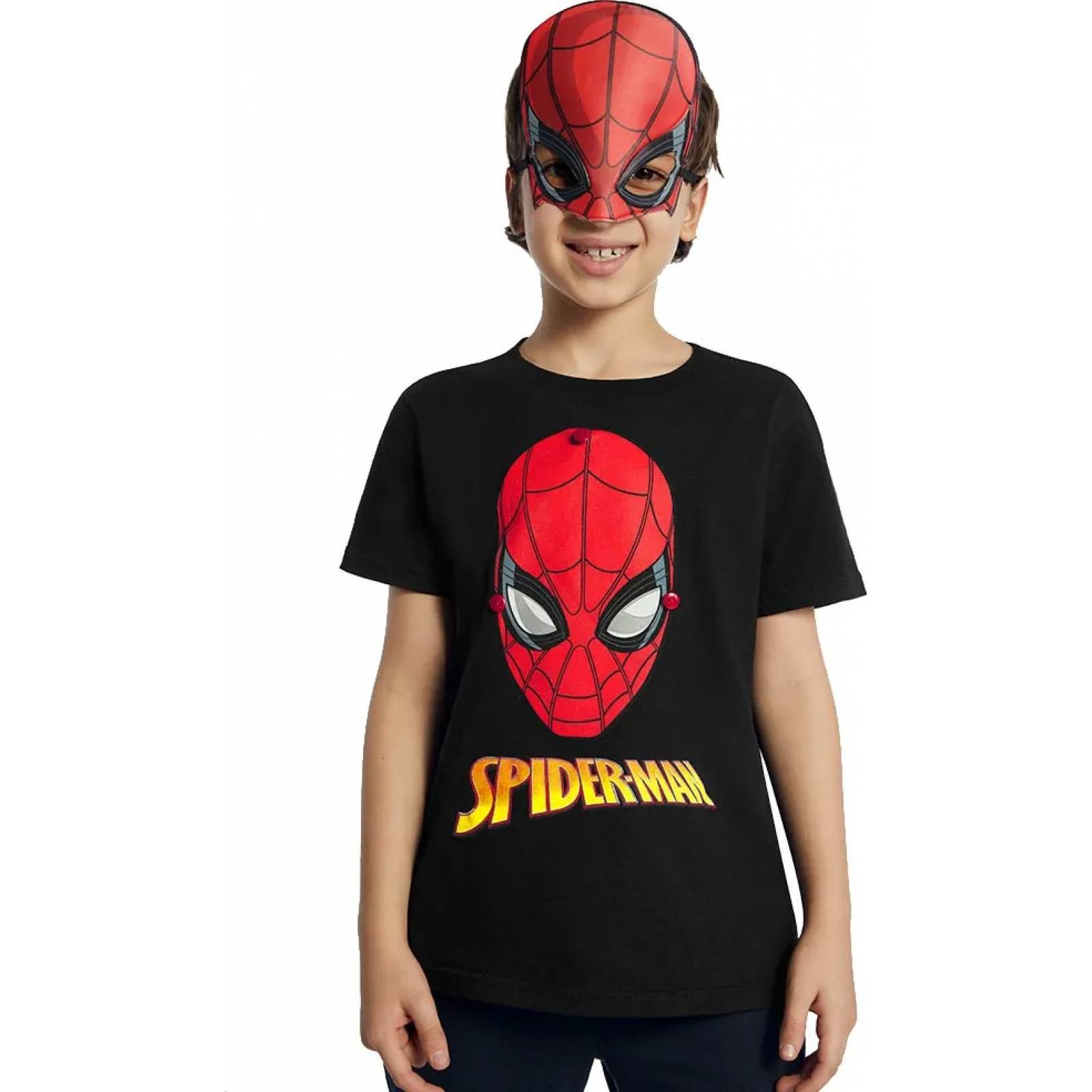 Playera casual ni&ntilde;o negro Marvel modelo 6188 image number null