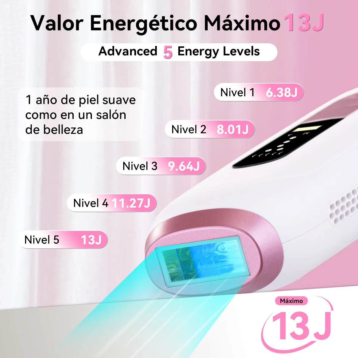 Depiladora L&aacute;ser Ipl Pulsada Permanente Para Cuerpo Y Cara blanco violeta image number null