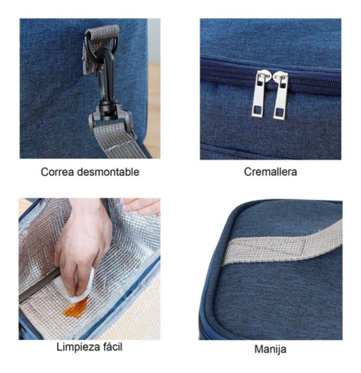 Bolsa Lonchera T&eacute;rmica Para Trabajo Escolares Hombre Y Mujer Azul image number null