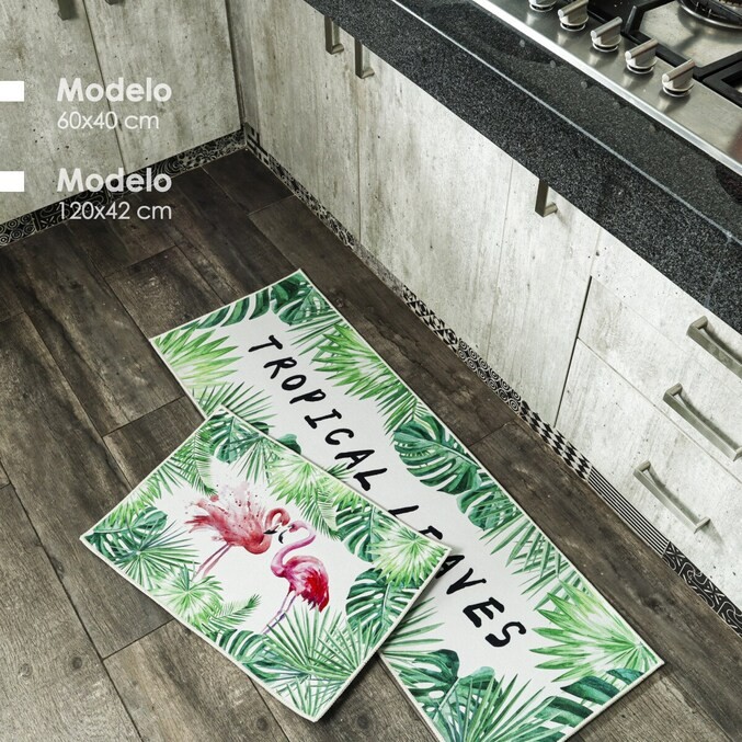 Ilios Innova | Tapete De Cocina 2 Piezas Impermeable Antideslizante Tropical image number null
