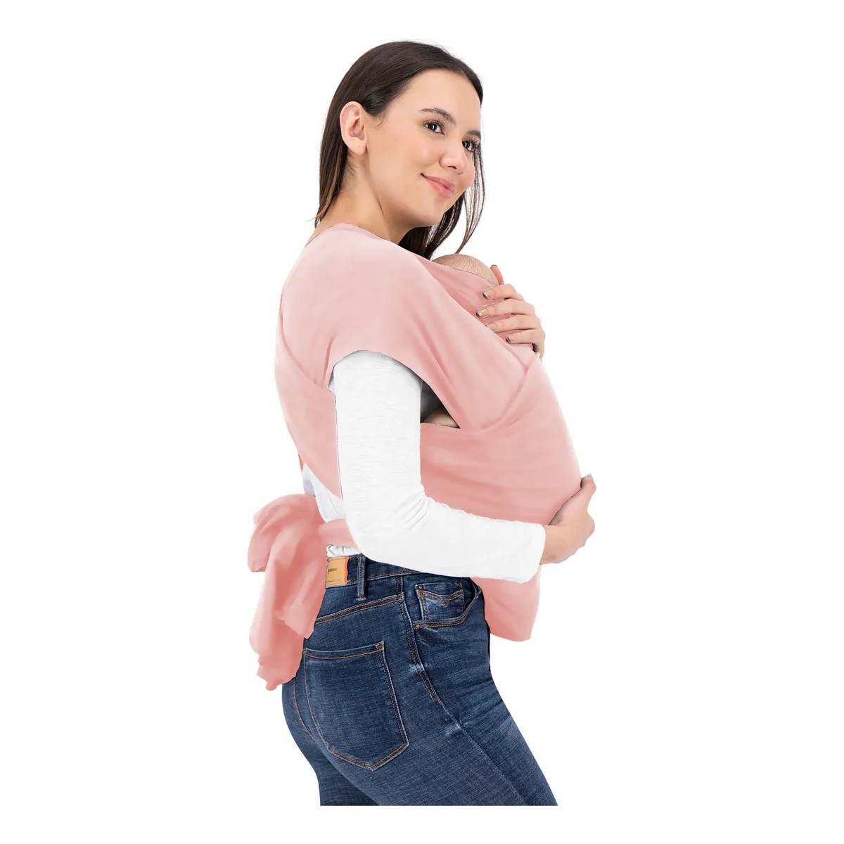 Rebozo Fular Bebe Elastico Ergonomico Rosa Claro image number null