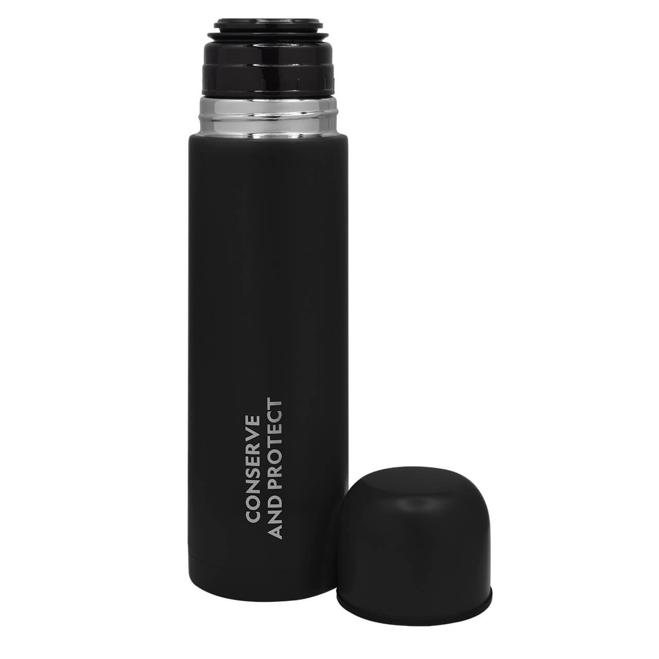 Termo tipo bala Nat Geo, CONSERVE AND PROTECT, acero inoxidable de 500 ml, THNG21, negro mate image number null