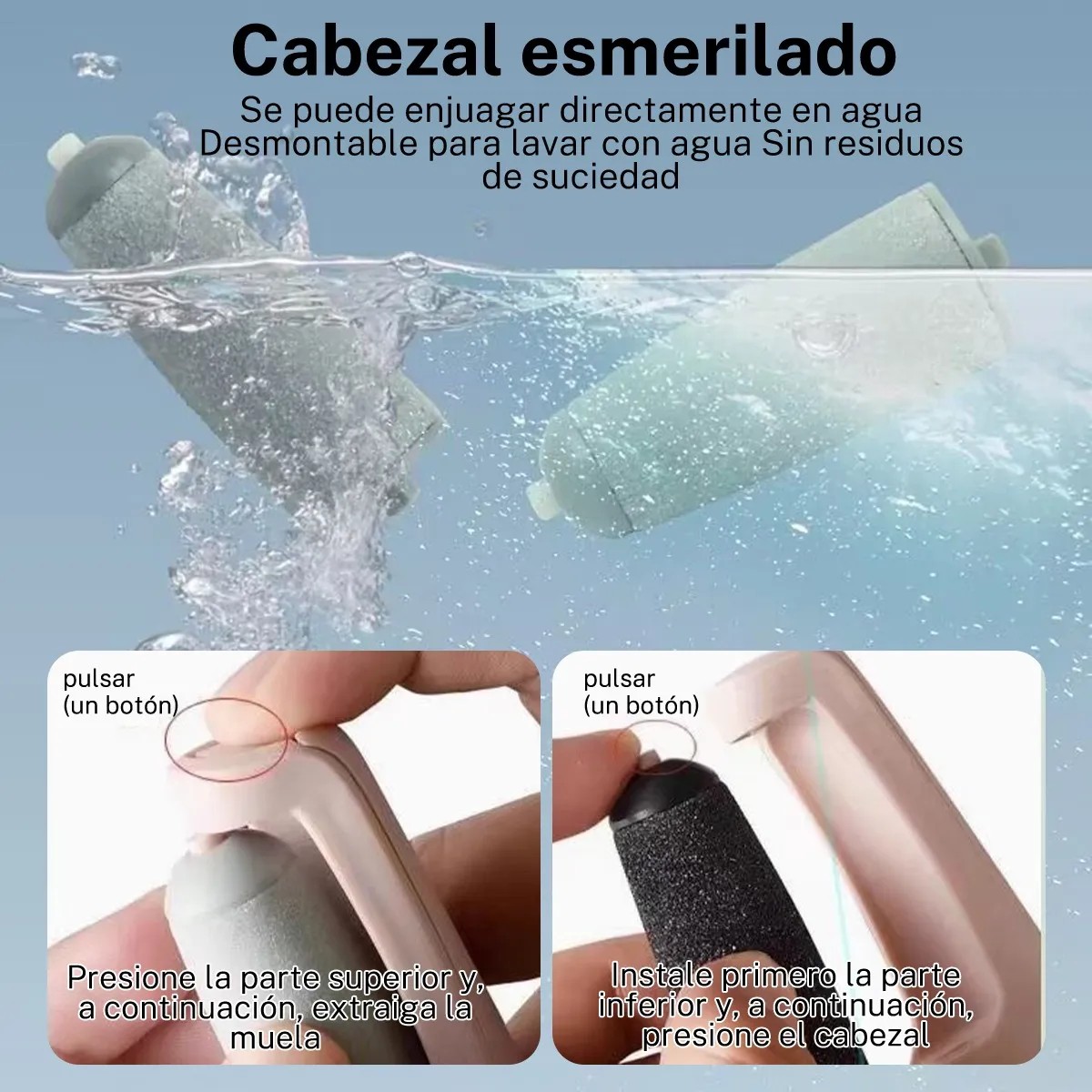 Aparato De Pedicura El&eacute;ctrico Con Papel De Lija Para Pies Rosa image number null