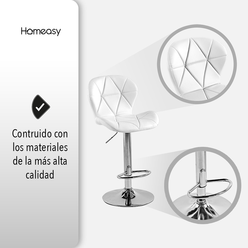 SET DE 2 BANCOS PARA BARRA CON RESPALDO ALTO COLOR BLANCO image number null