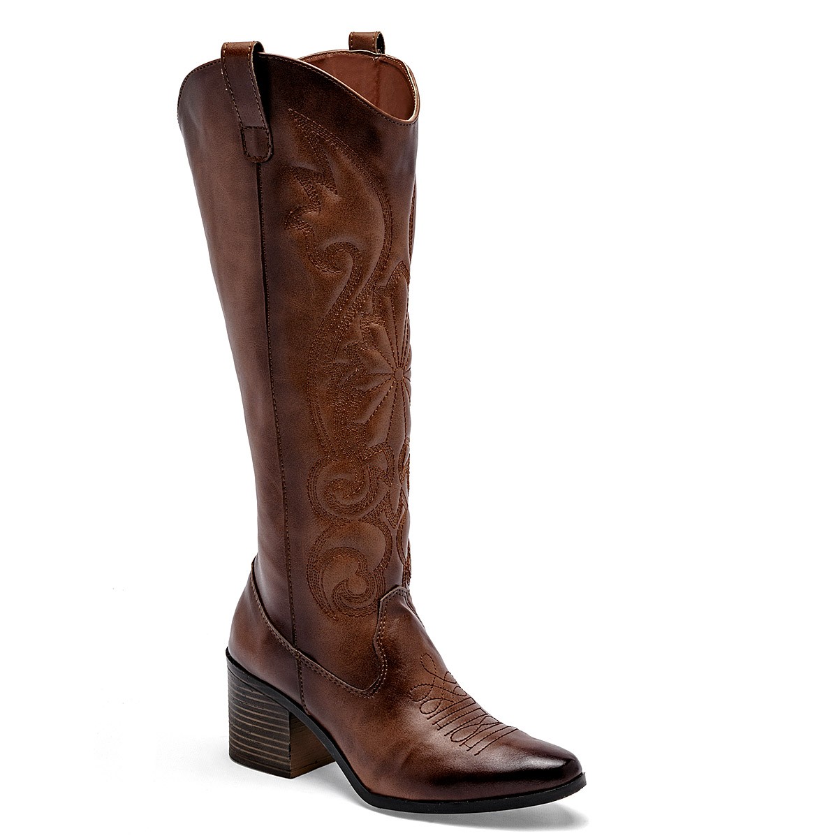 Bota Vaquera Mimar 295 Color Caf&eacute; Tubo 36cm Tacon 6cm E9 image number null