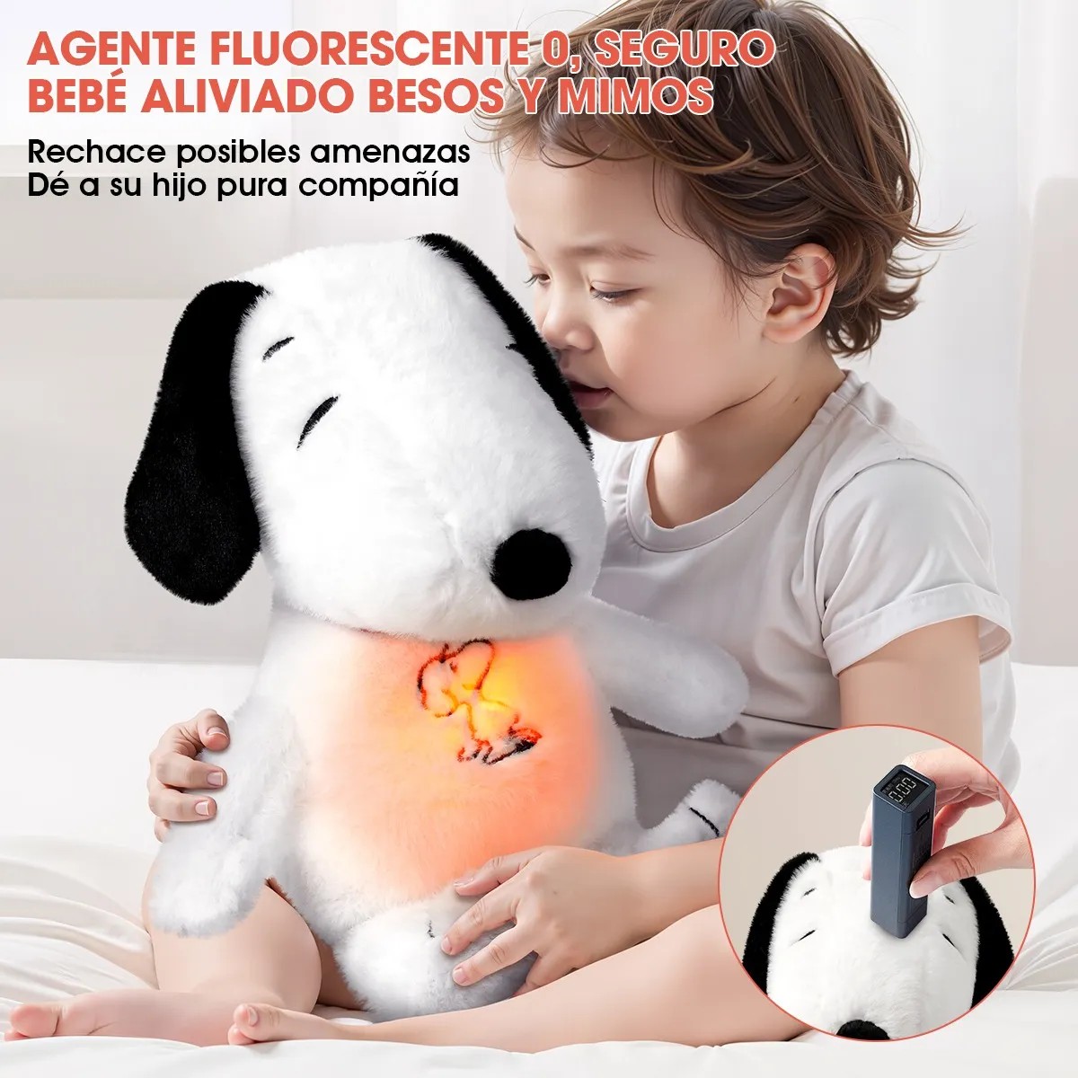 Peluche Snoopy Respirador Anti Ansiedad y Anti Estres con Movimiento Sensorial de Respiracion Sonido y Luz image number null
