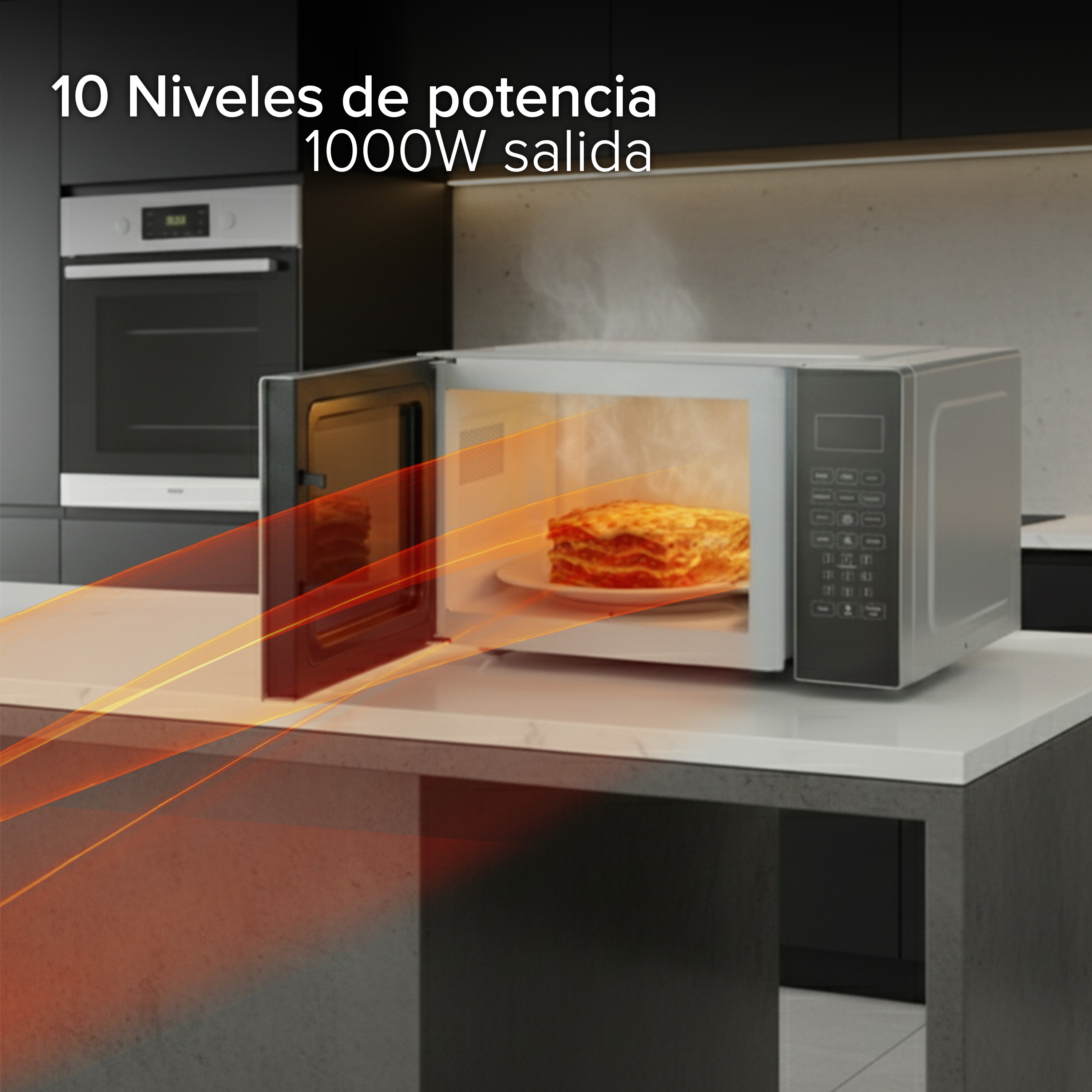 White Westinghouse Horno de Microondas 1.5 pies Display LED Plato Giratorio Funcion Descongelado image number null