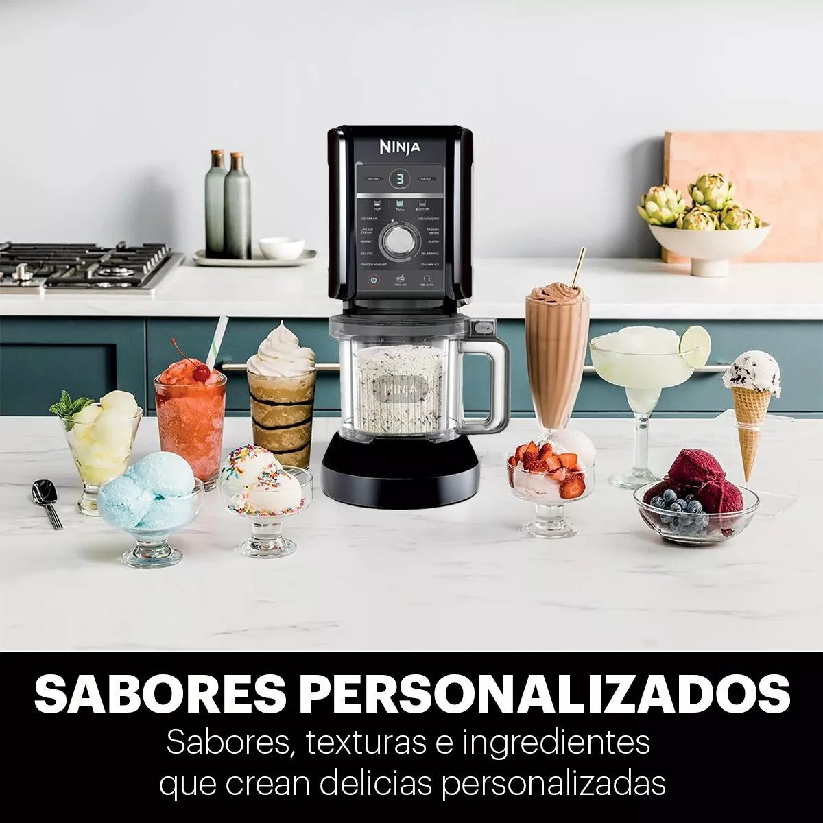 M&aacute;quina de helados Ninja CN501CO M&aacute;quina De Helados capacidad de 709mL negra 127V image number null