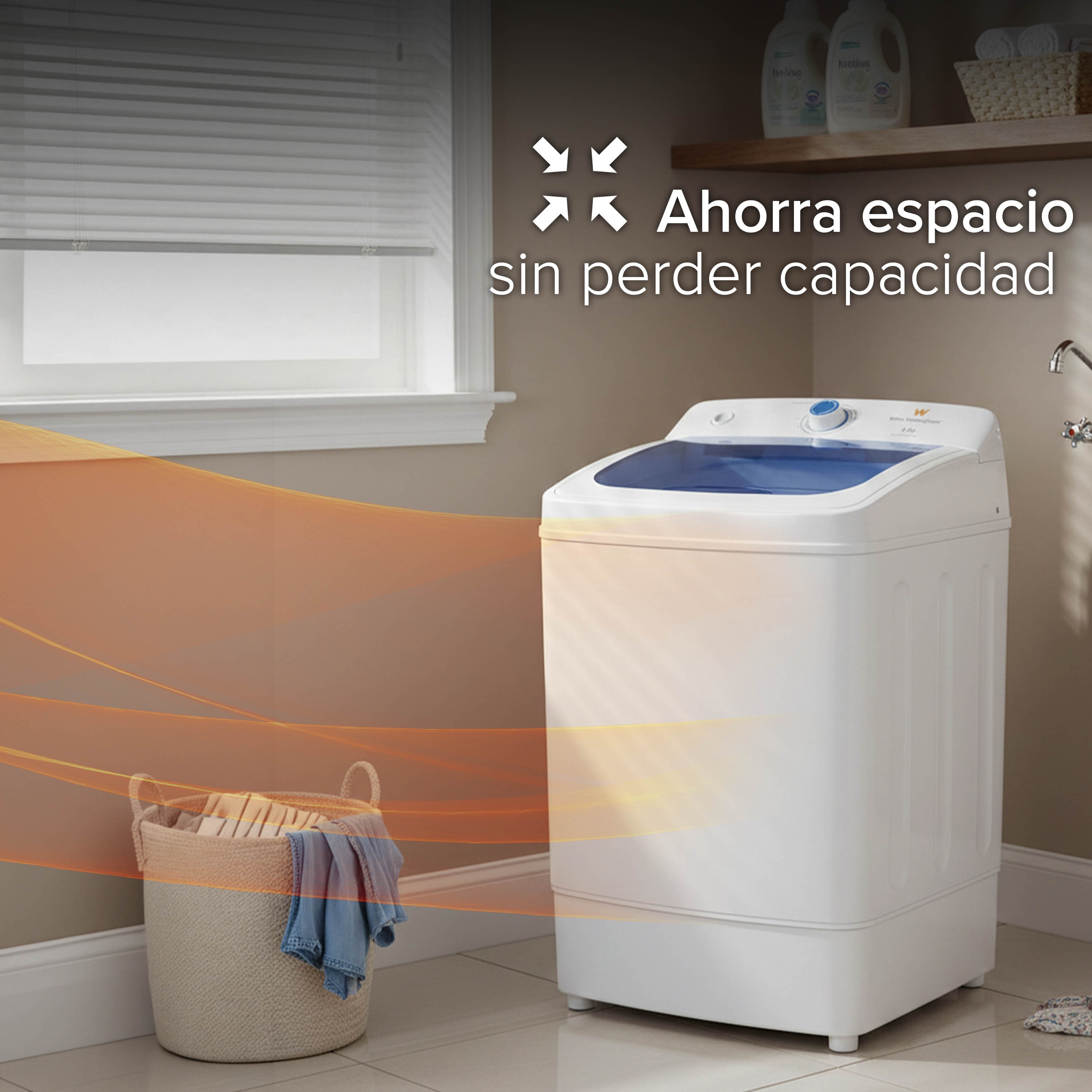 White Westinghouse Secadora centr&iacute;fuga 6kg Tapa abatible pl&aacute;stico Cesta acero inoxidable Funcionamiento silencioso image number null