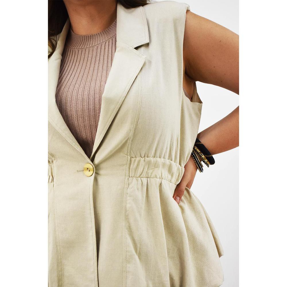 Chaleco de lino Roman Fashion /Tallas Extras, 2321 (Beige) image number null