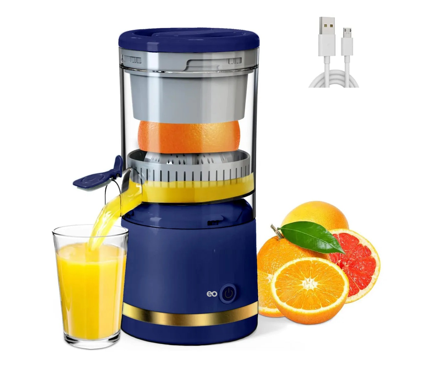 Exprimidor El&eacute;ctrico Jugo Lim&oacute;n Y Naranja Recargable image number null