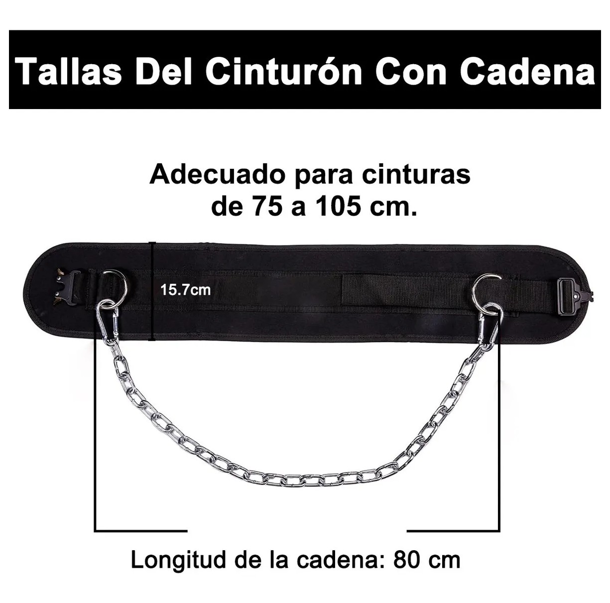 Cintur&oacute;n Dip Peso Faja De Lastre Para Cargar Gym Con Cadena image number null