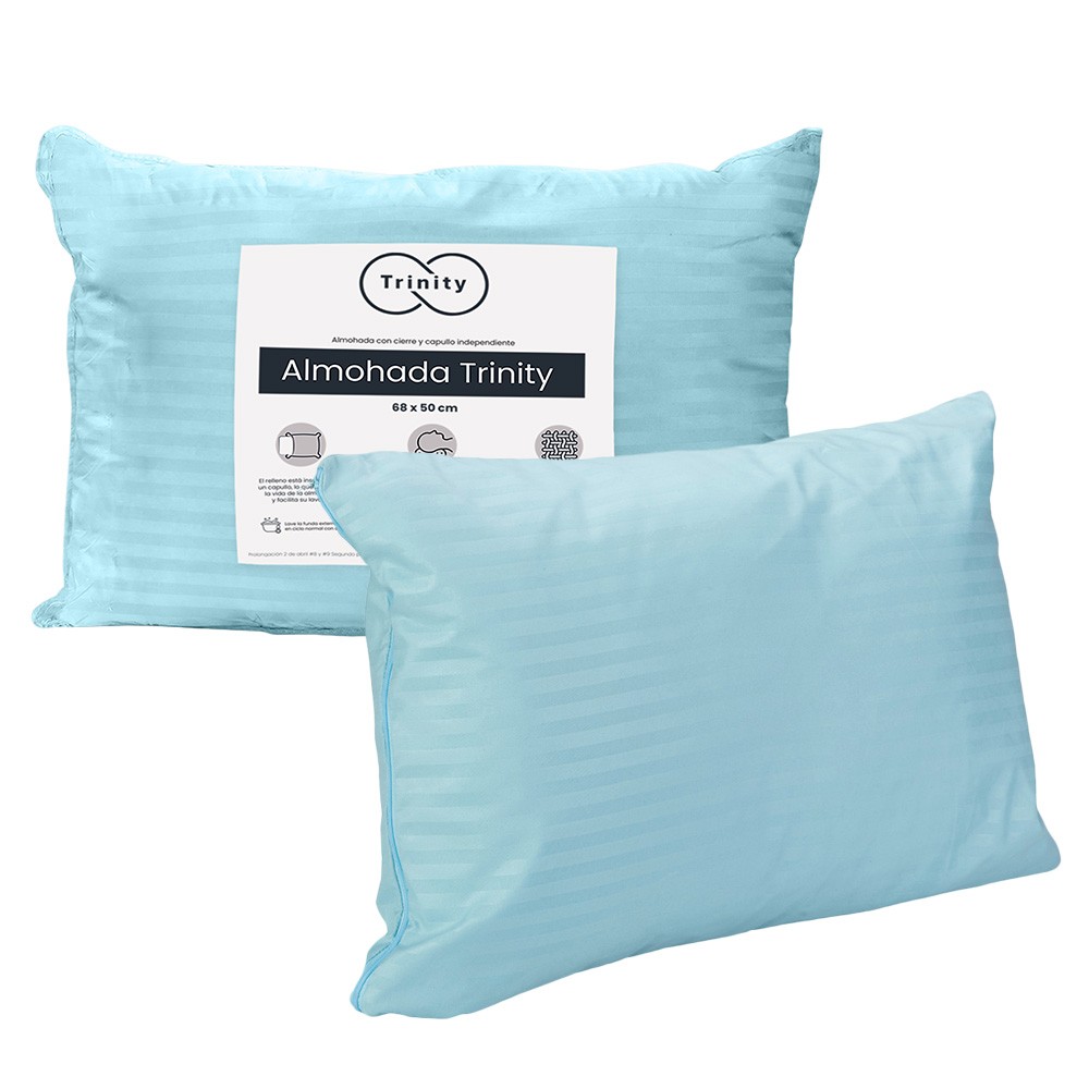 Protector de Colch&oacute;n UltraSoft Spring Air Individual + S&aacute;banas Basic Crema + Almohada Trinity image number null
