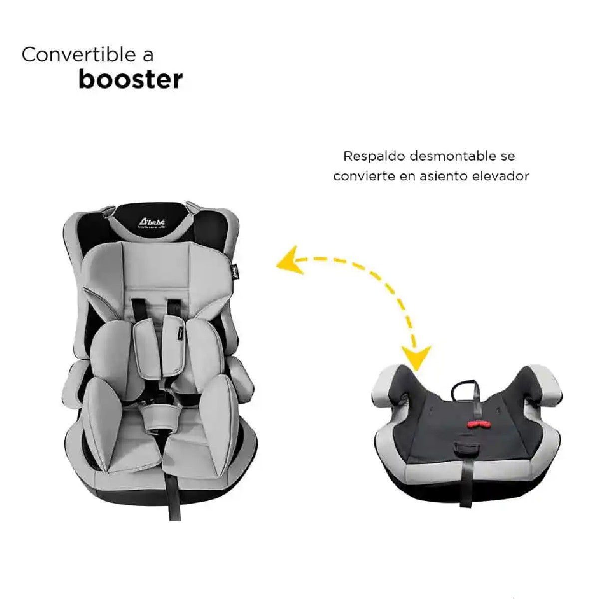 Autoasiento D&rsquo;Beb&eacute; Maxi Convertible a Booster Gris ENDY12 image number null