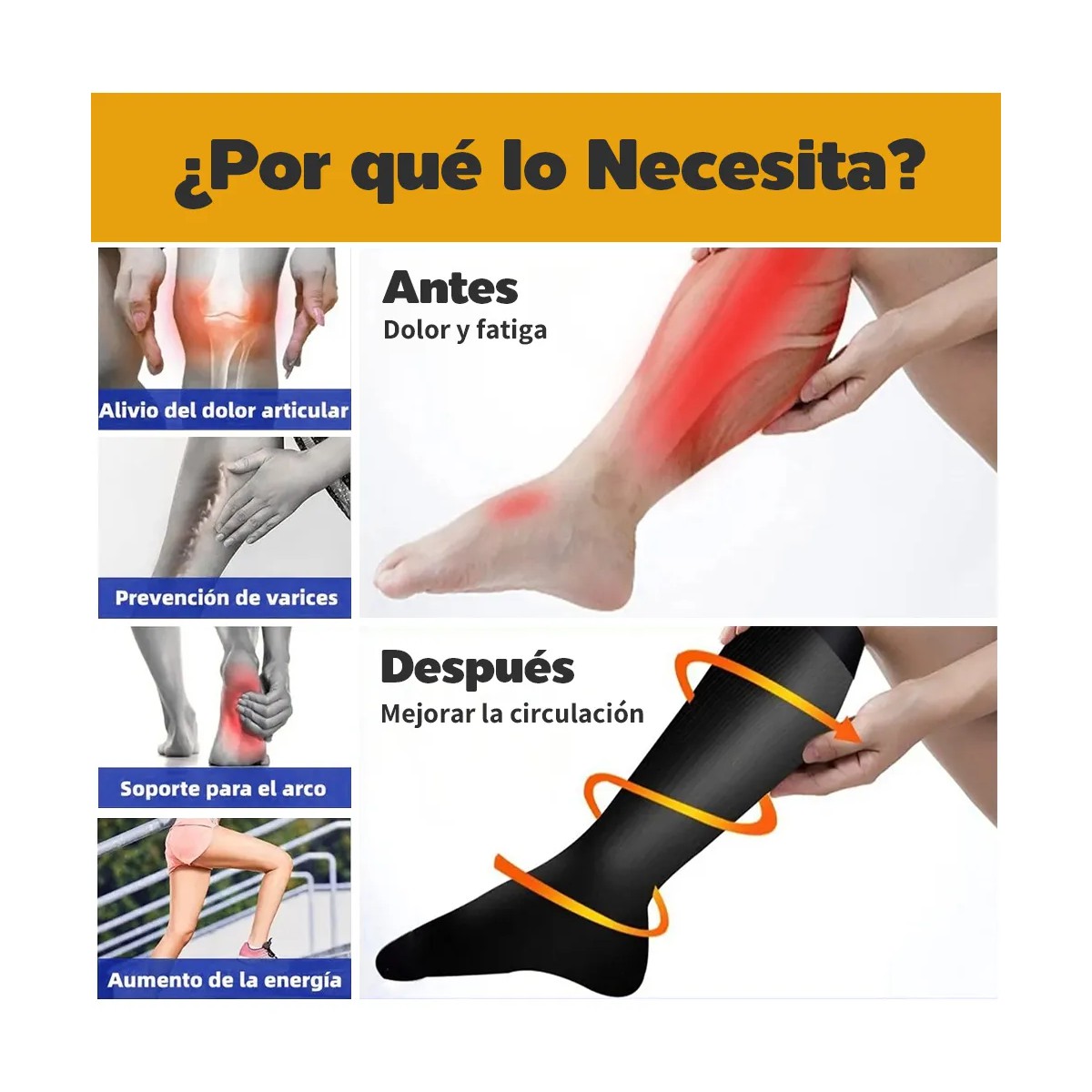 12par Medias Calcetines De Compresi&oacute;n Varices Negro blanco marr&oacute;n color piel Talla S/M image number null