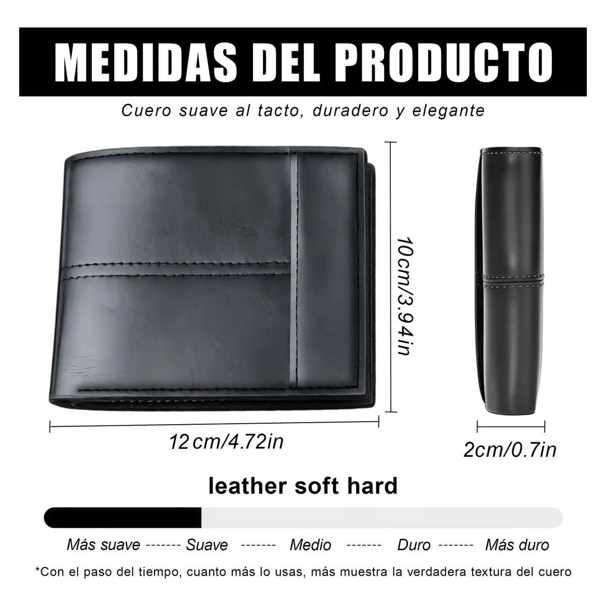 Cartera Hombre Piel Antirrobo Rfid Negro image number null