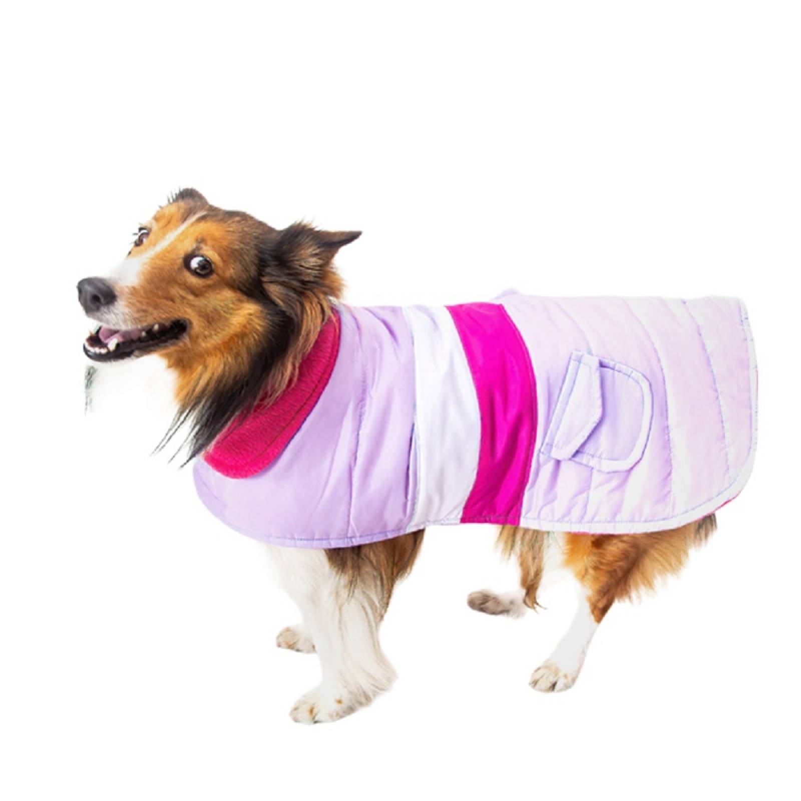 Capa Puffy Color Lila/Rosa Polar P/Perro Talla 1 Pet Pals image number null