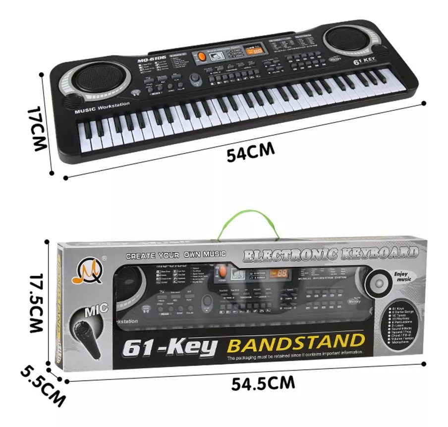 61 Teclado Piano Digital 61 Teclados Piano Para Ni&ntilde;os Con Micr&oacute;fono,teclados Musicales Para Ni&ntilde;as Ni&ntilde;os,color negro image number null