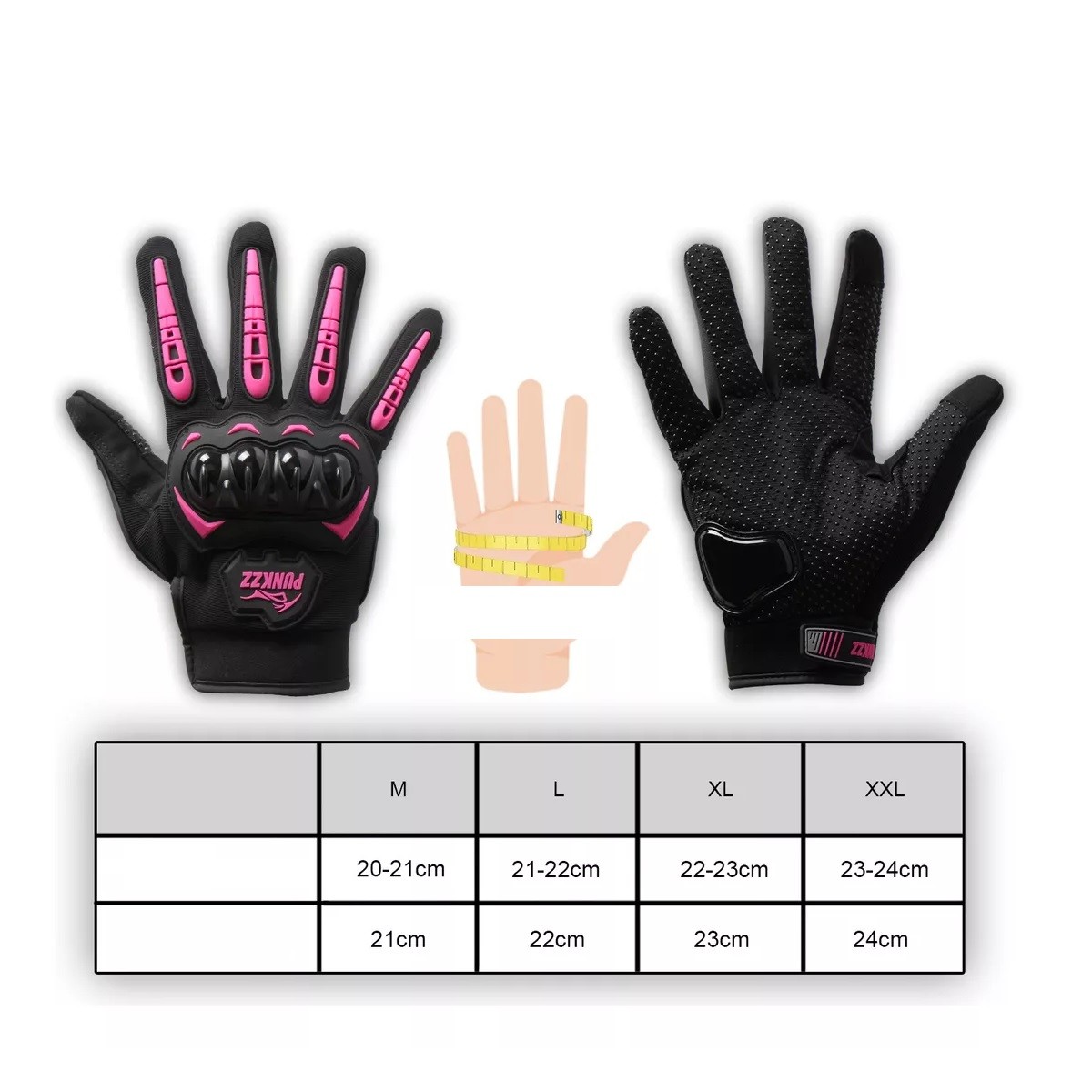 Guantes Proteccion Pantalla T&aacute;ctil De Dedo Para Motocicleta Rosa Talla XXL. image number null